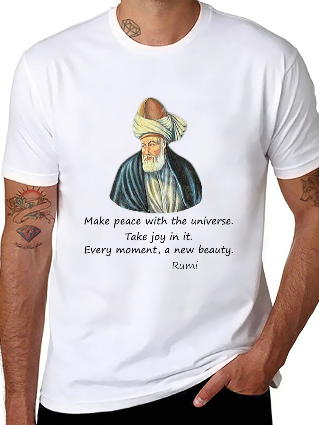 Rumi Quote Black T-Shirt - Spiritual Fashion