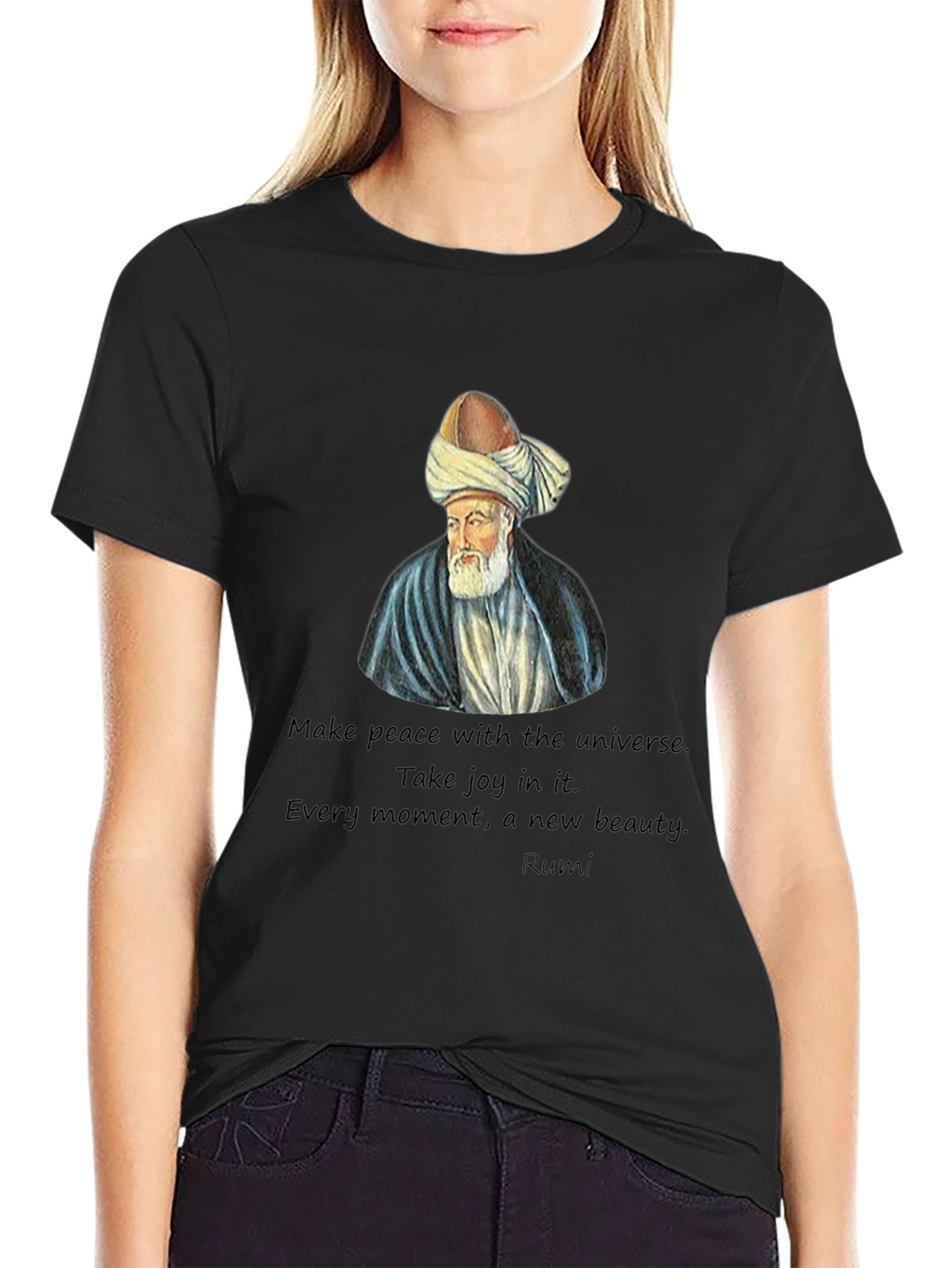 Rumi Quote Black T-Shirt - Spiritual Fashion