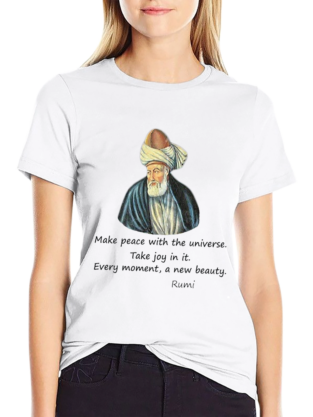 Rumi Quote Black T-Shirt - Spiritual Fashion