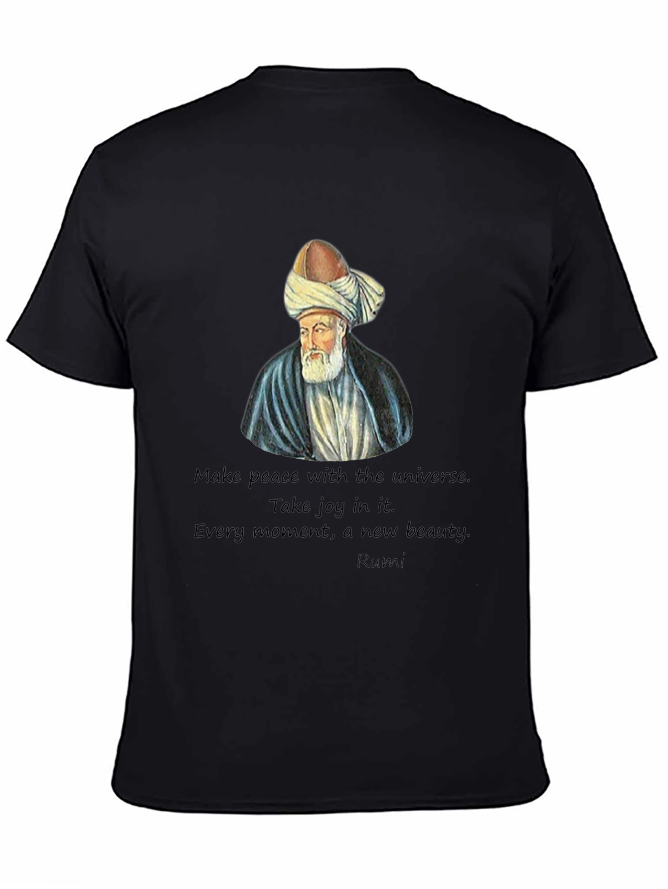 Rumi Quote Black T-Shirt - Spiritual Fashion