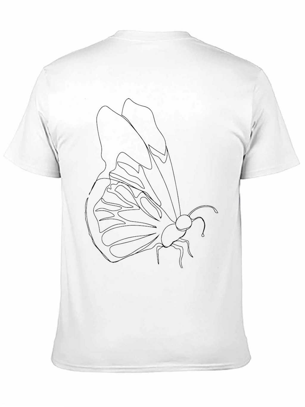 Butterfly Outline Graphic Tee - Modern Black T-Shirt