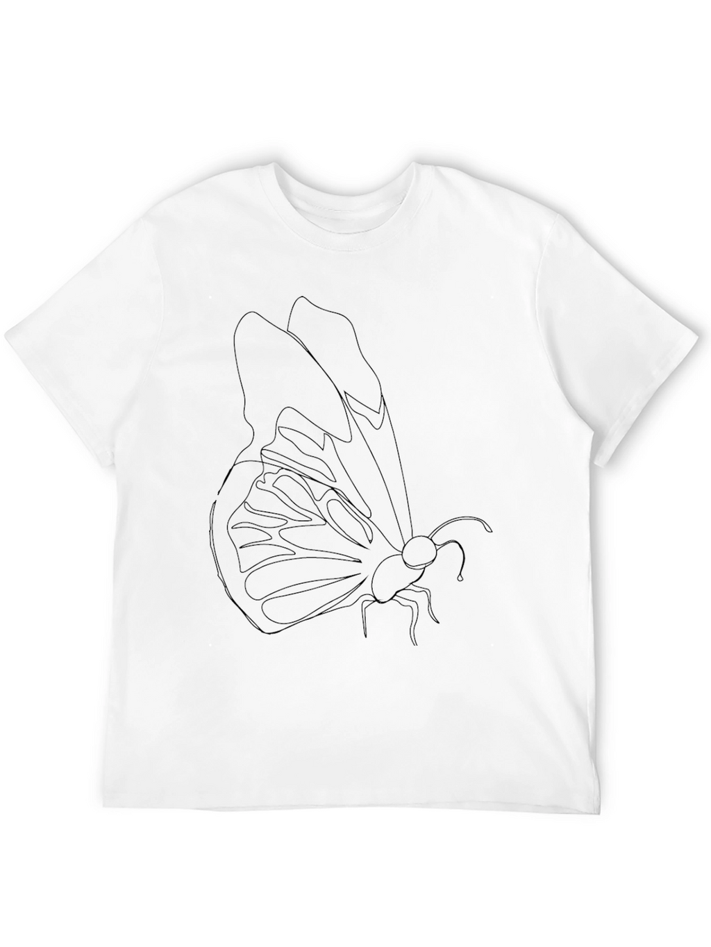Butterfly Outline Graphic Tee - Modern Black T-Shirt