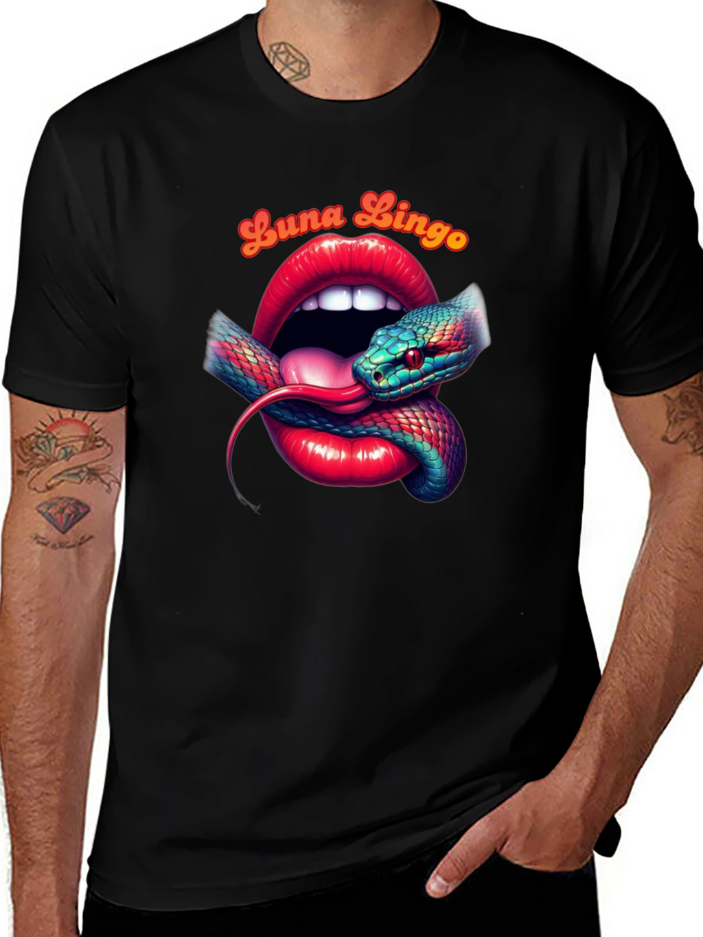 Luna Lingo Snake Lips Graphic Tee