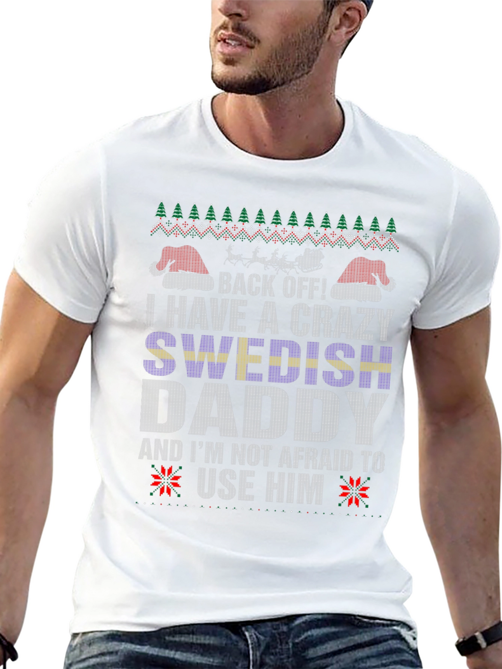 Crazy Swedish Daddy Christmas T-Shirt