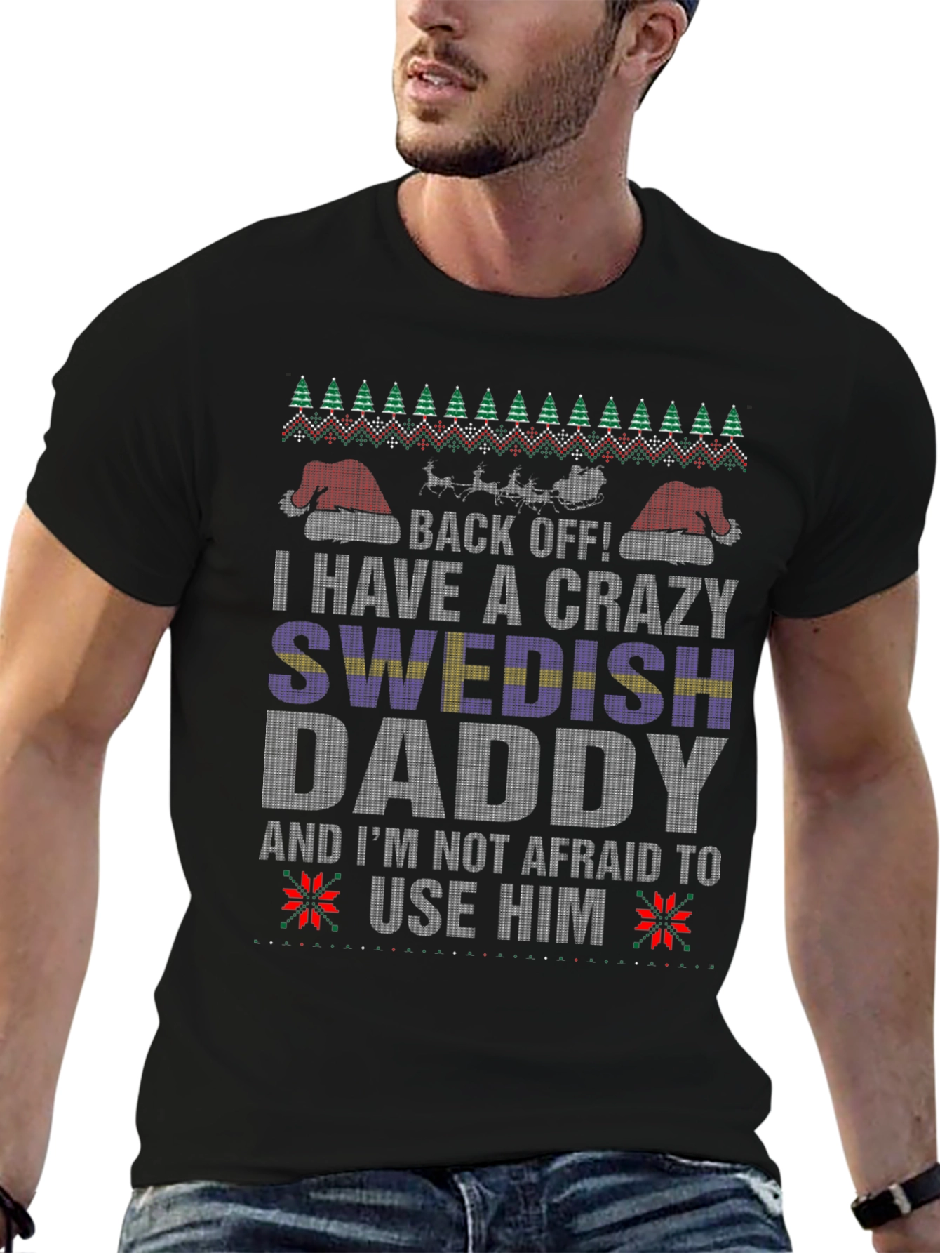 Crazy Swedish Daddy Christmas T-Shirt