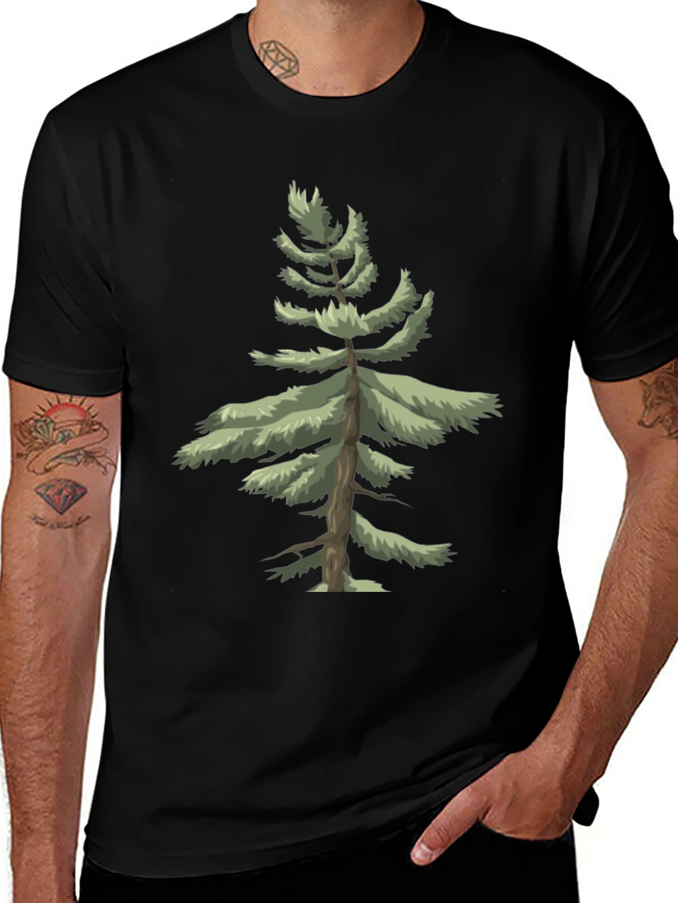 Natures Call: Tree Graphic Black T-Shirt