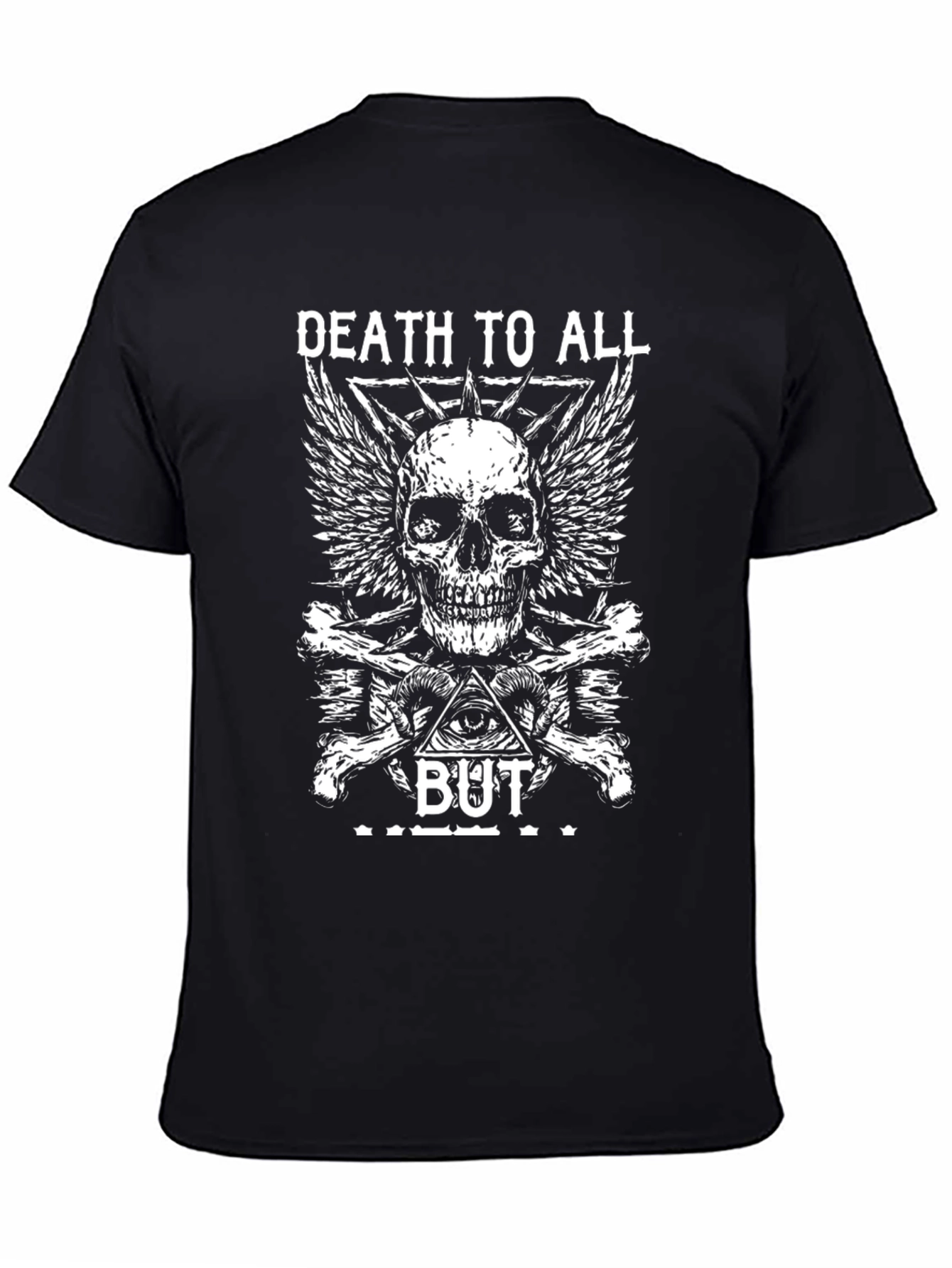 Death to All But Skull Graphic Black T-Shirt