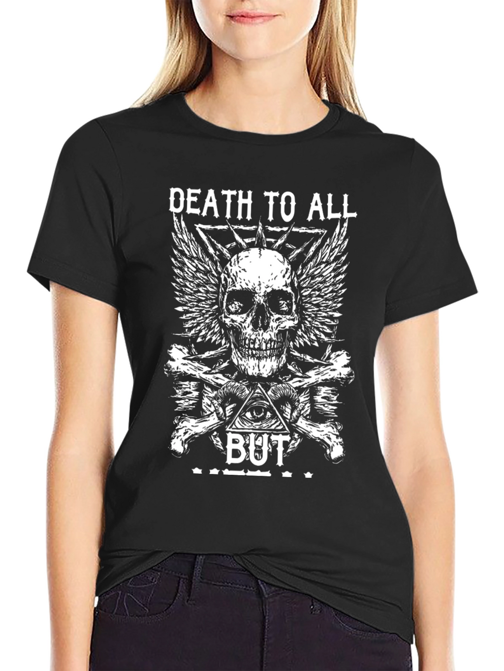 Death to All But Skull Graphic Black T-Shirt