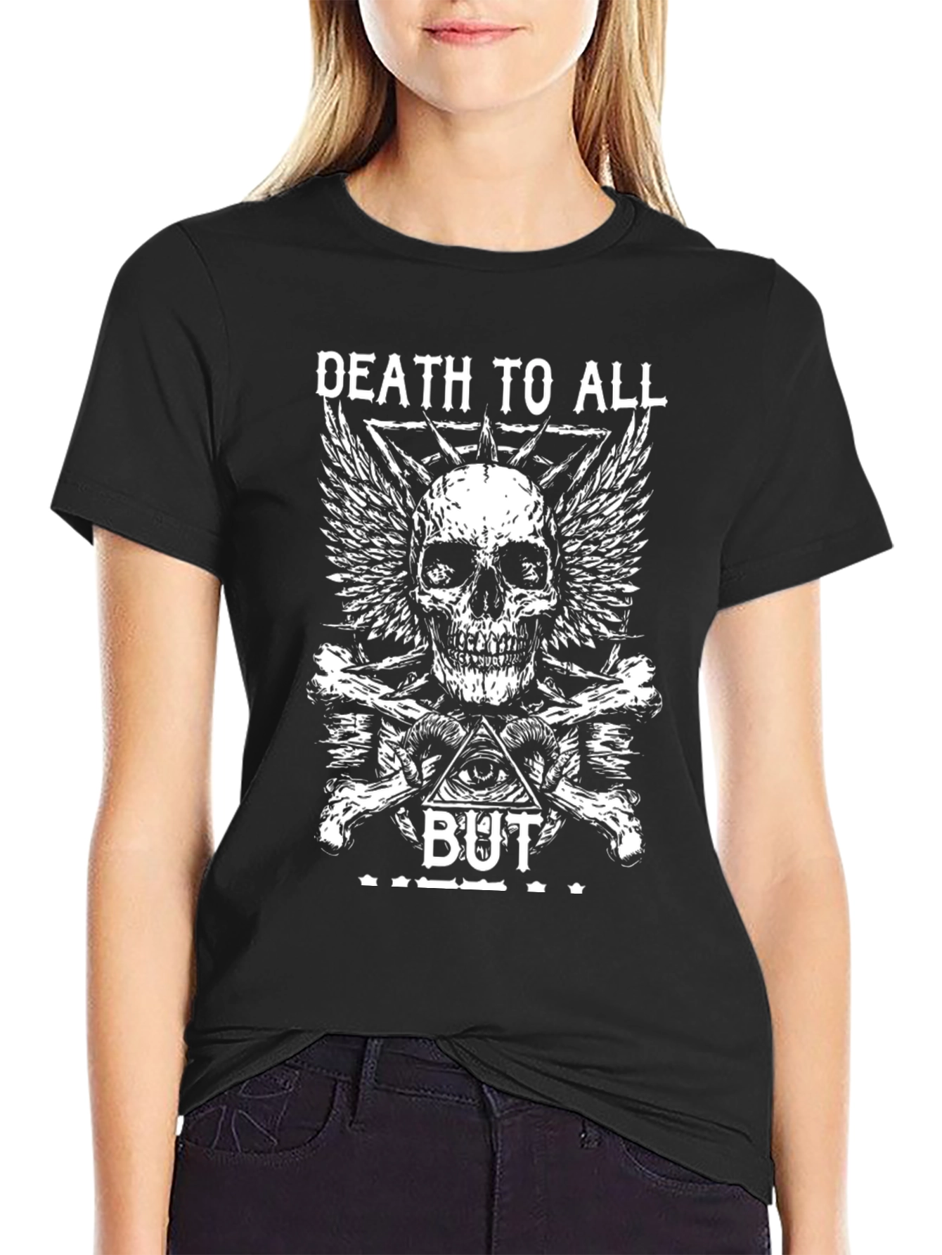 Death to All But Skull Graphic Black T-Shirt