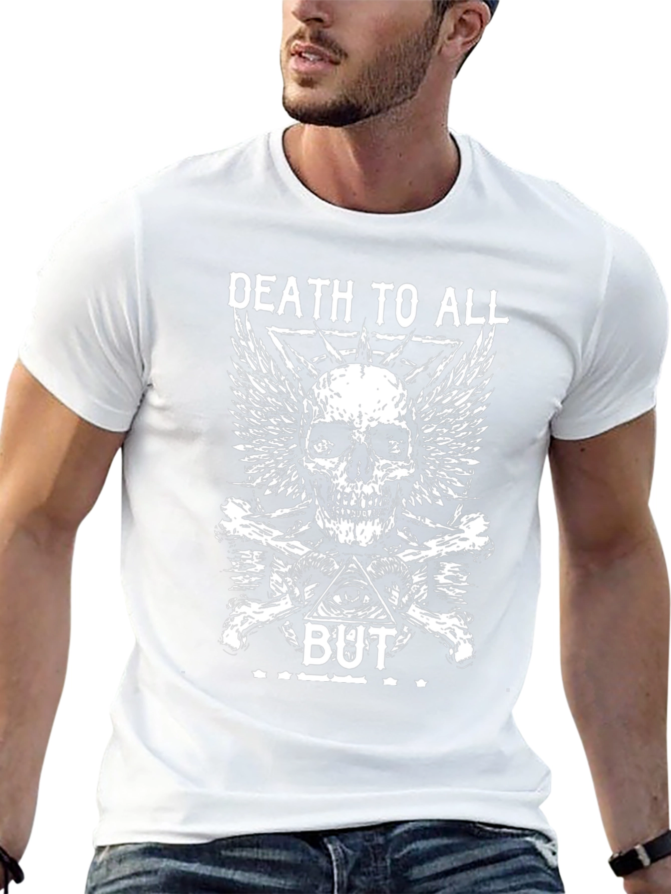 Death to All But Skull Graphic Black T-Shirt