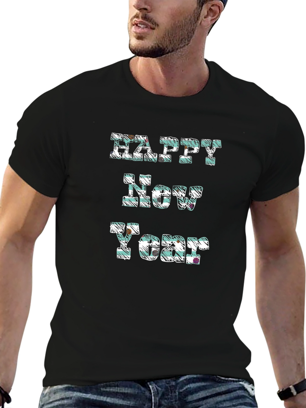 Happy New Year Graphic Tee - Festive Holiday Shirt