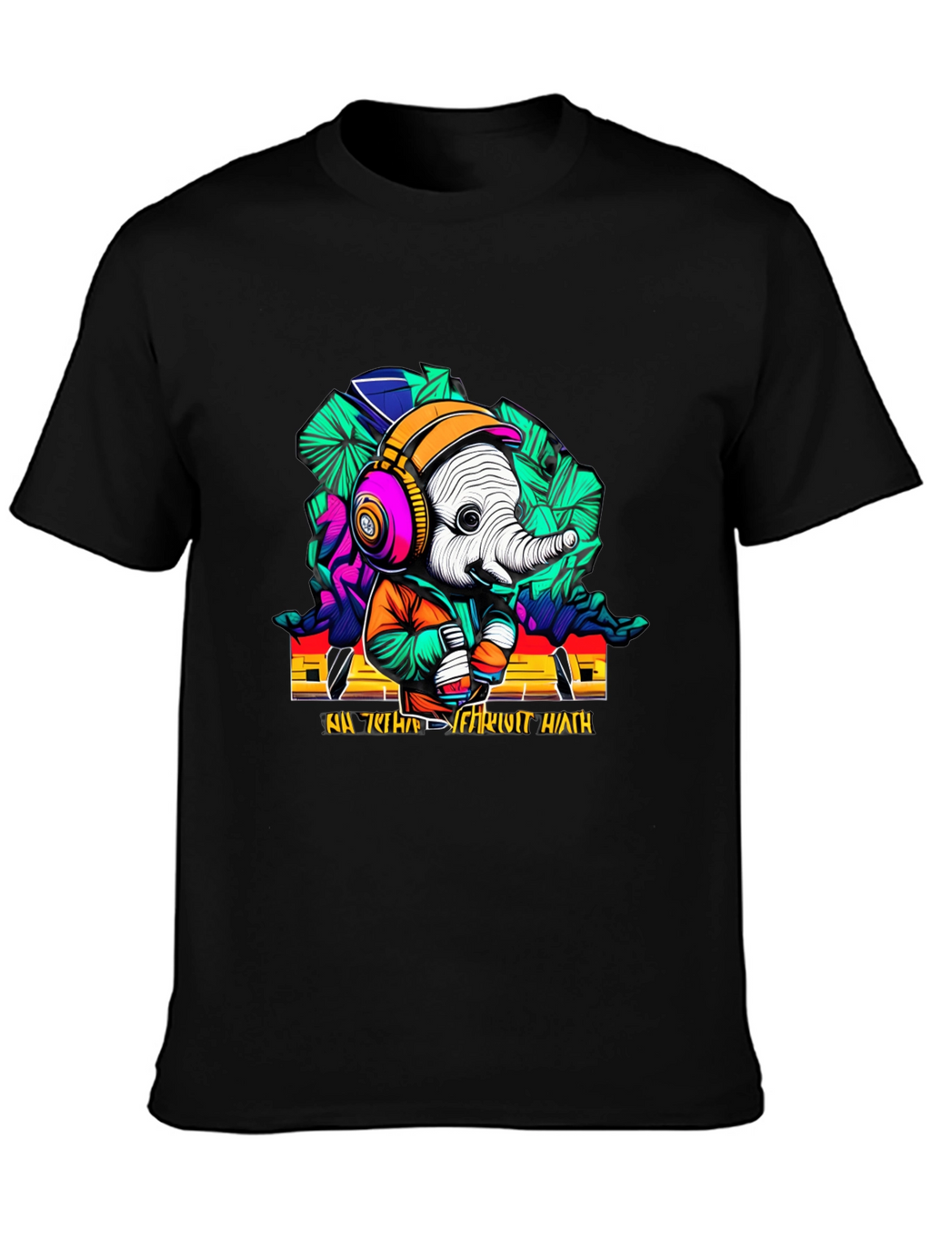 Funky Elephant Graphic T-Shirt - Unique Design