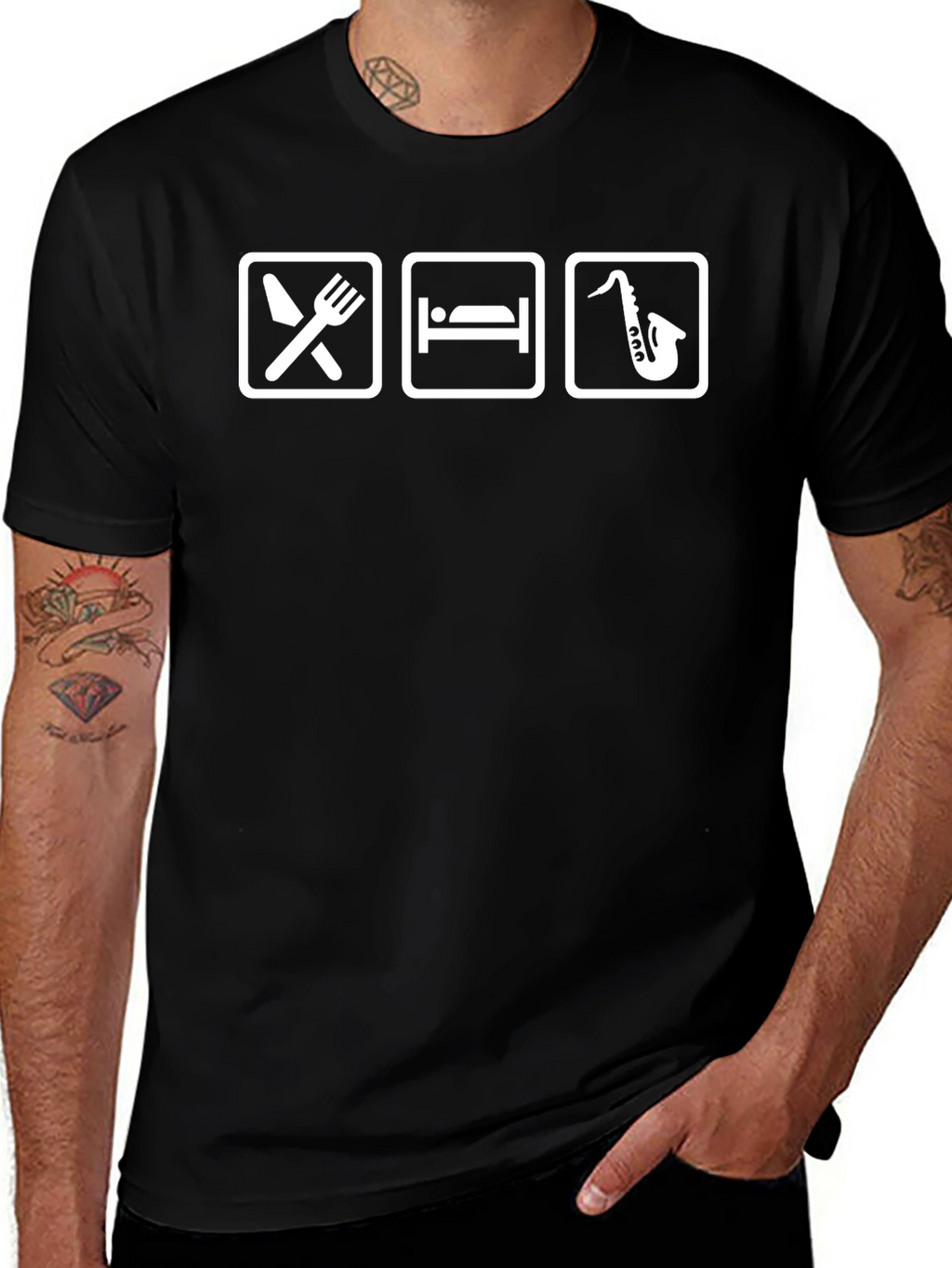 Eat Sleep Sax T-Shirt - Musicians Tee