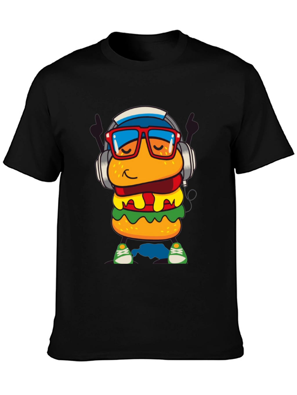 Burger Dude Graphic Tee - Black Short Sleeve