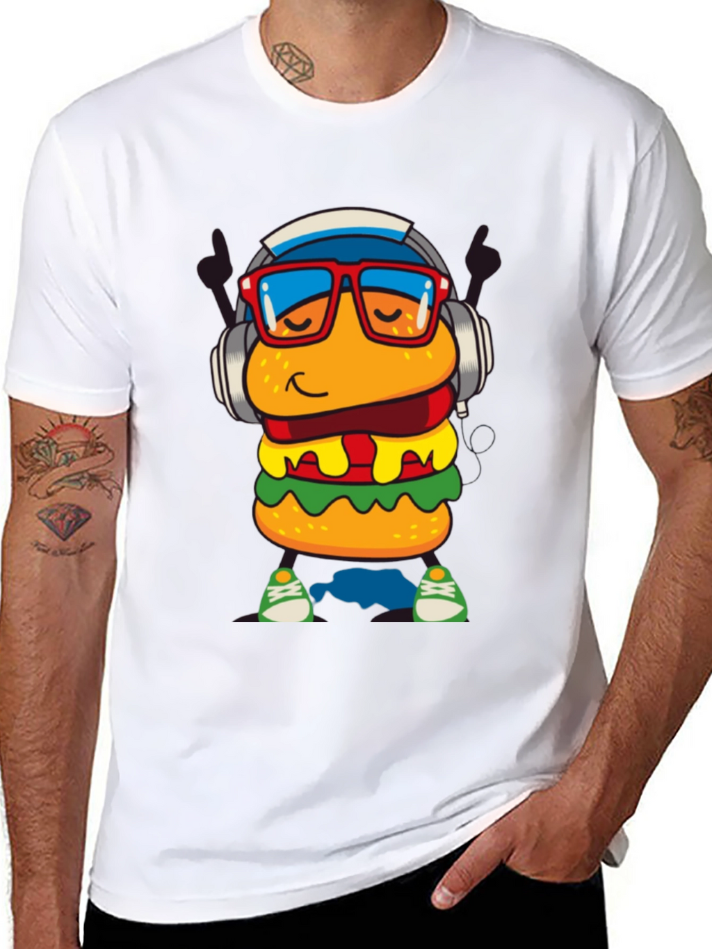 Burger Dude Graphic Tee - Black Short Sleeve