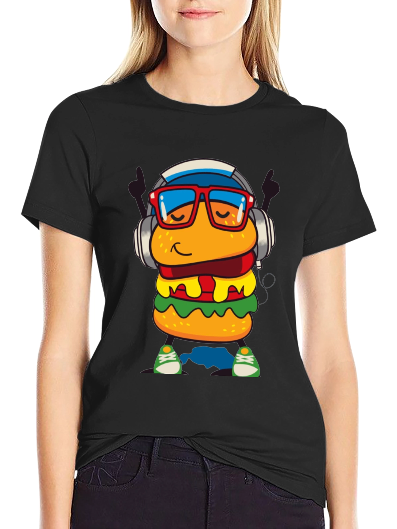 Burger Dude Graphic Tee - Black Short Sleeve