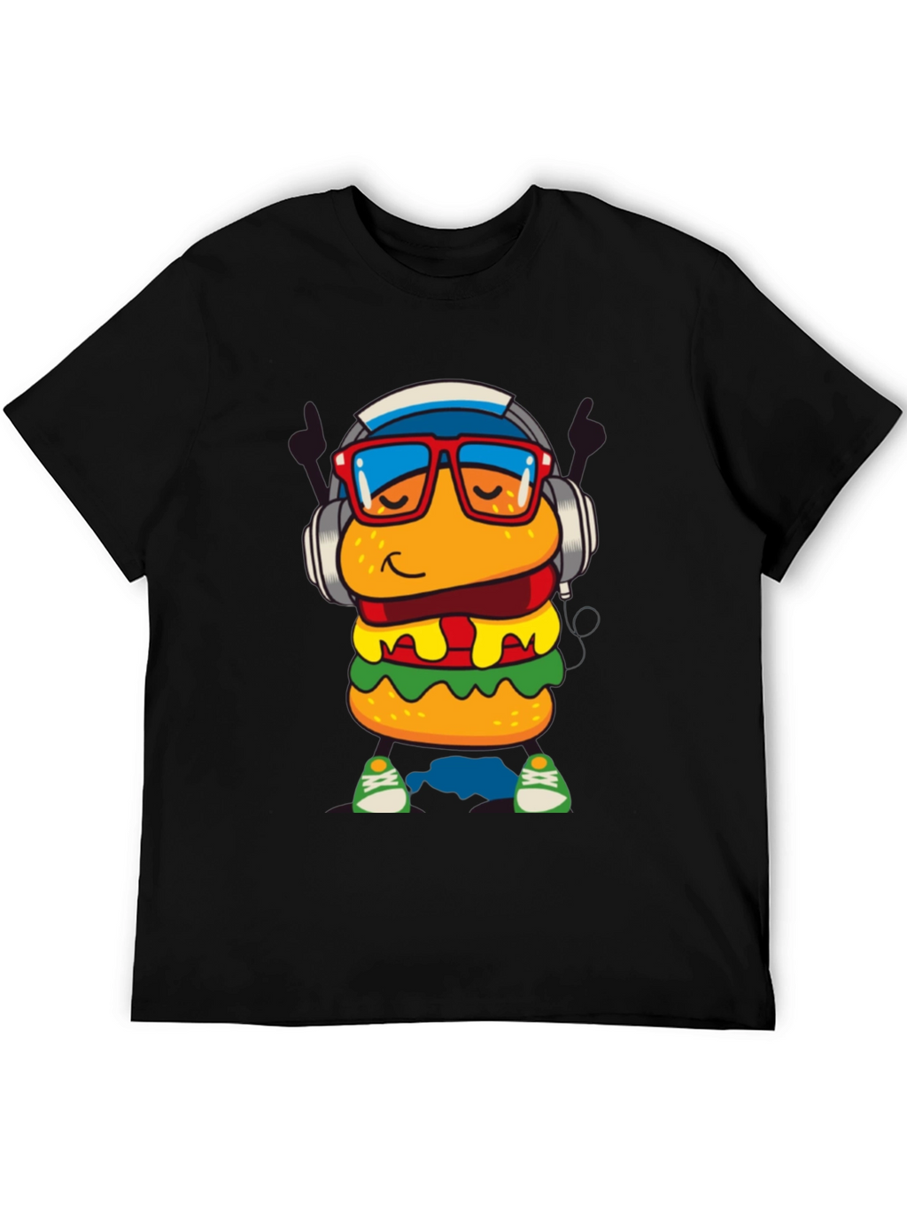 Burger Dude Graphic Tee - Black Short Sleeve