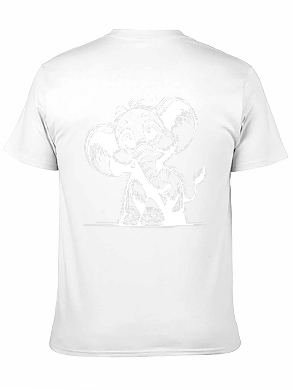 Cartoon Elephant Graphic Print Black T-Shirt
