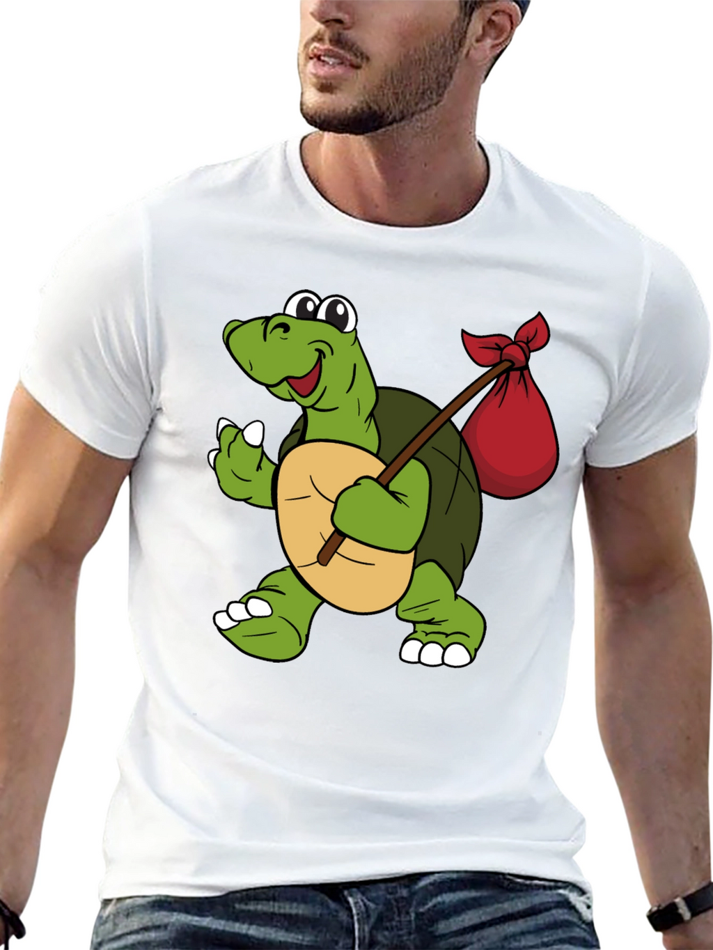 Turtle with Sack Black T-Shirt