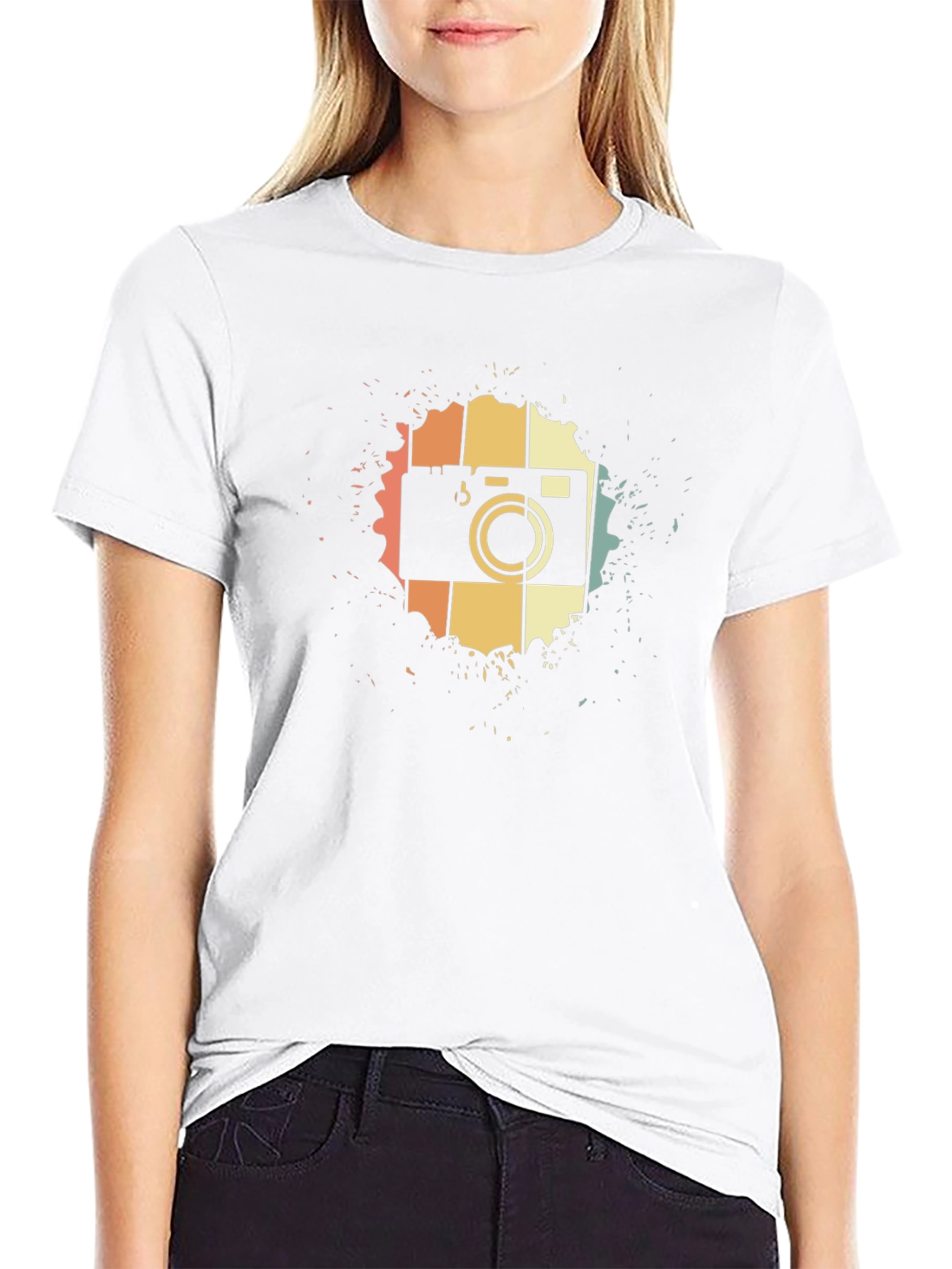Retro Camera Graphic Tee - Black