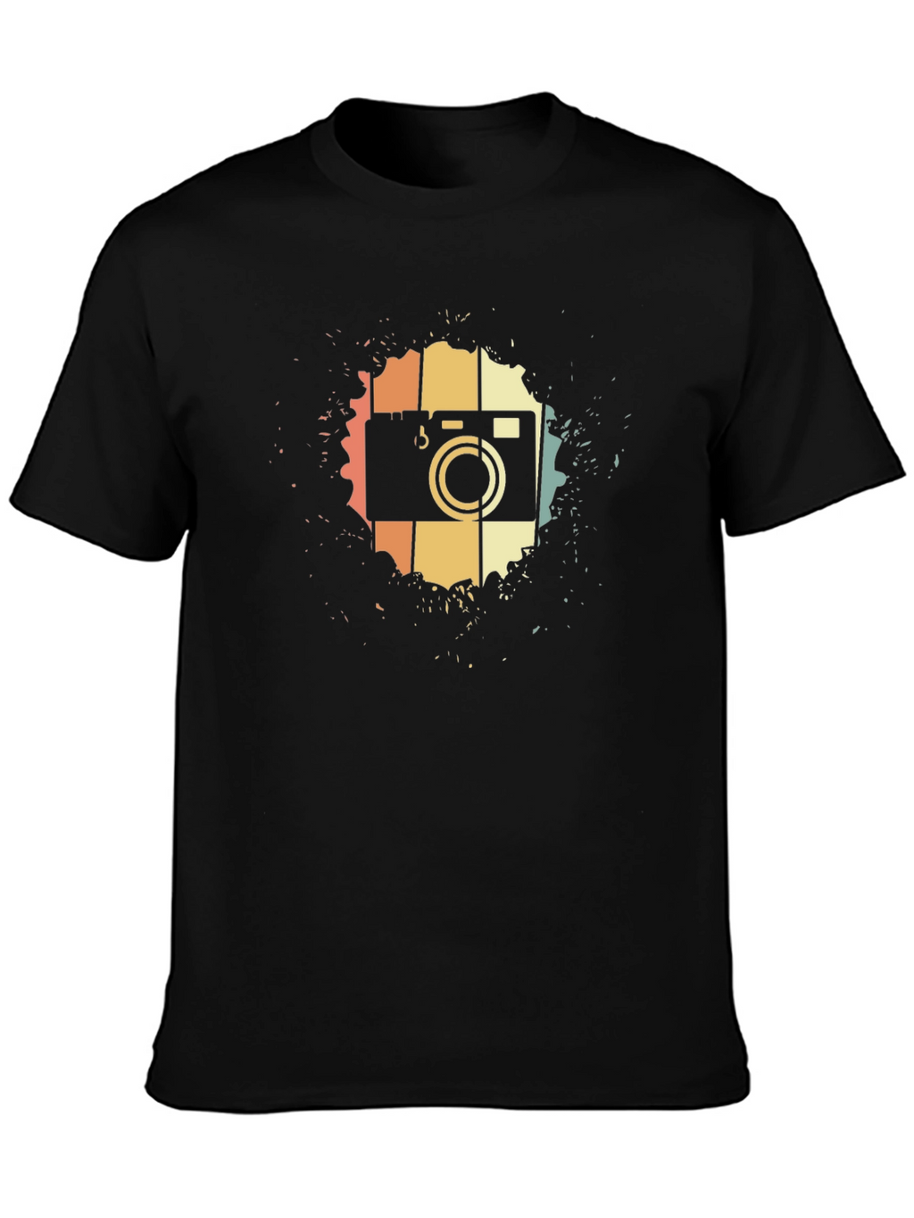Retro Camera Graphic Tee - Black