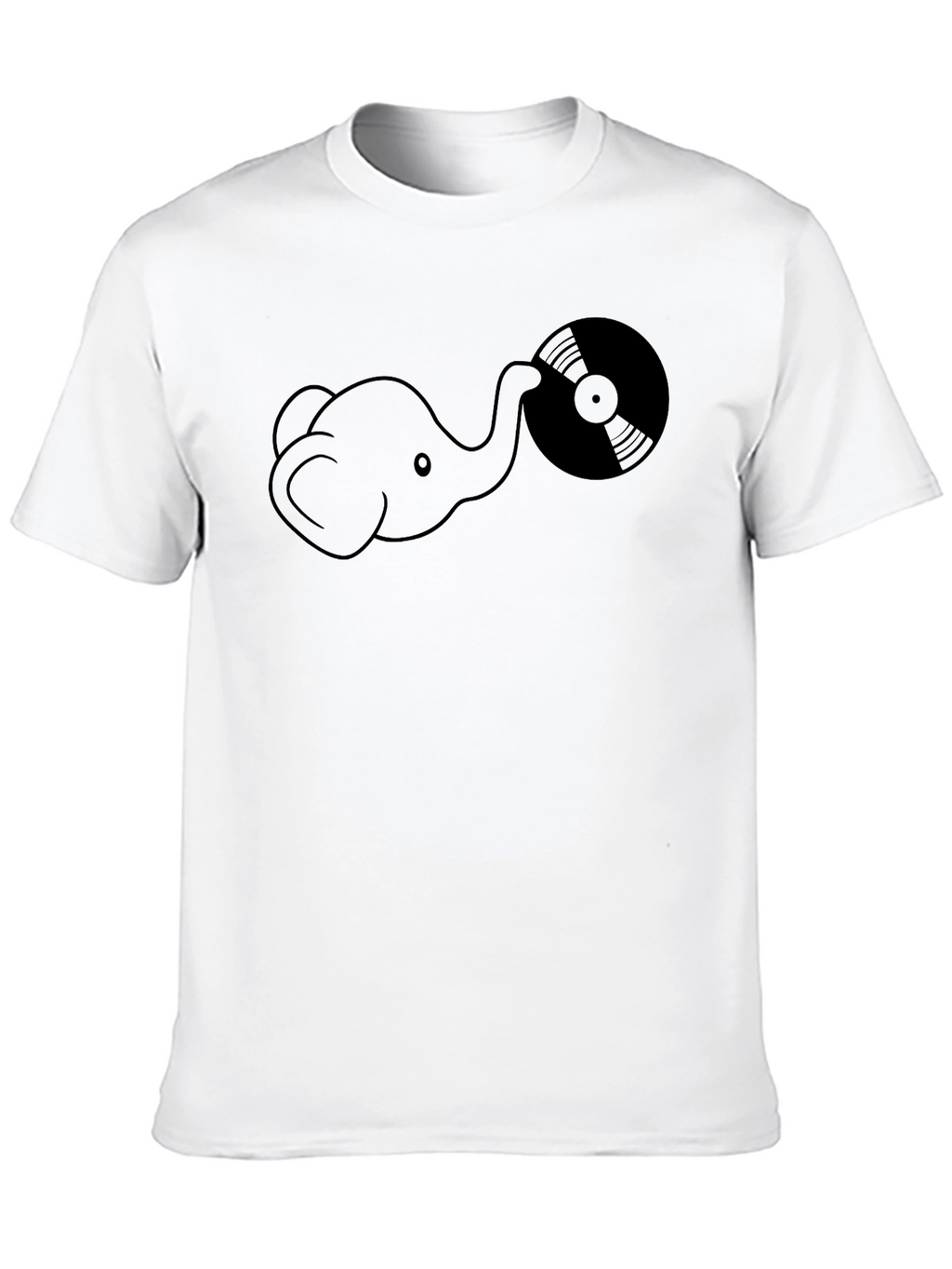 Elephant DJ T-Shirt - Black Cotton Graphic Tee