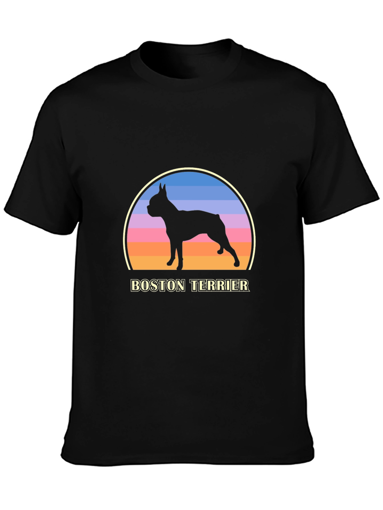 Boston Terrier Sunset T-Shirt – Retro Dog Lover Graphic Tee