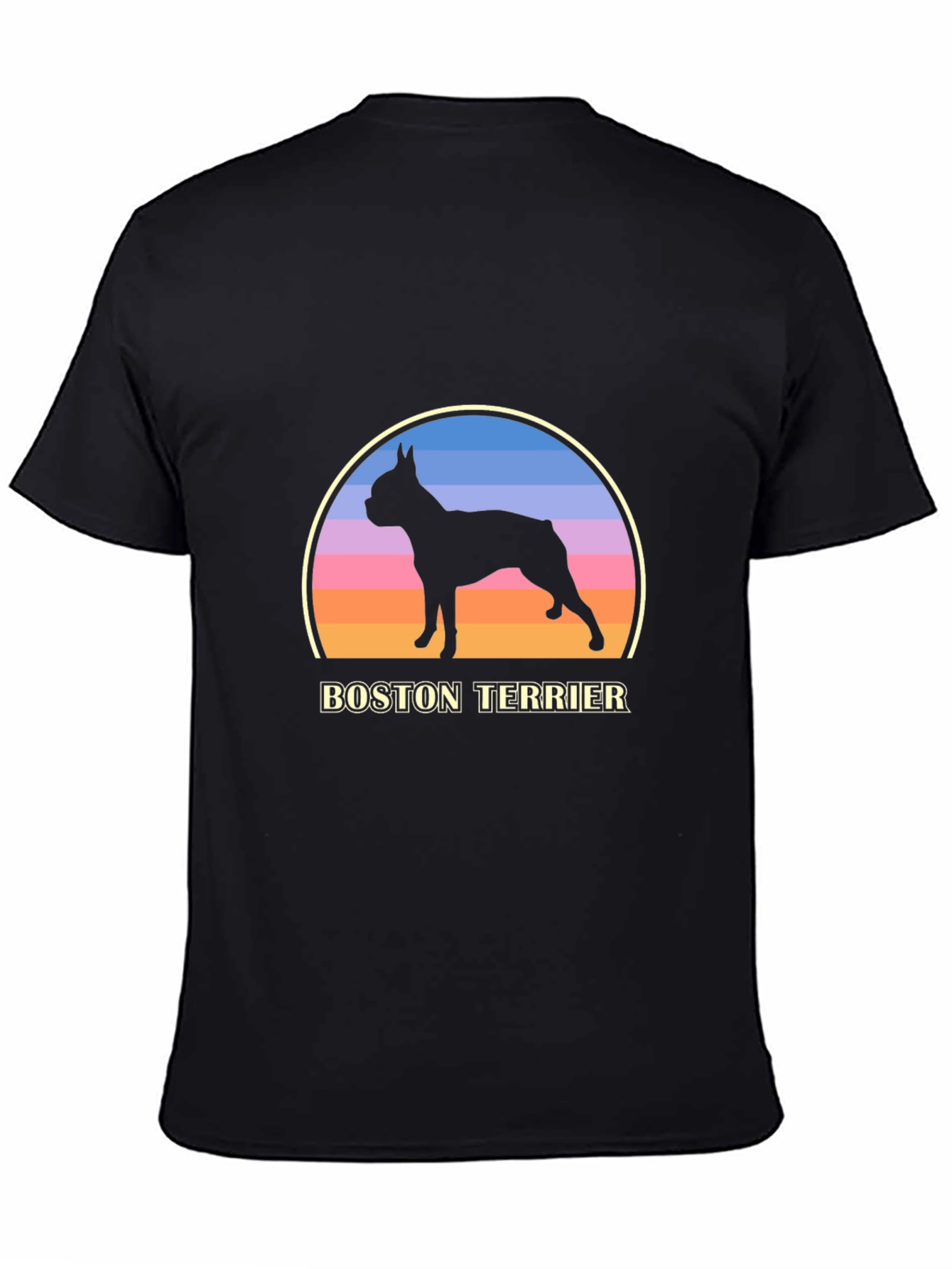 Boston Terrier Sunset T-Shirt – Retro Dog Lover Graphic Tee
