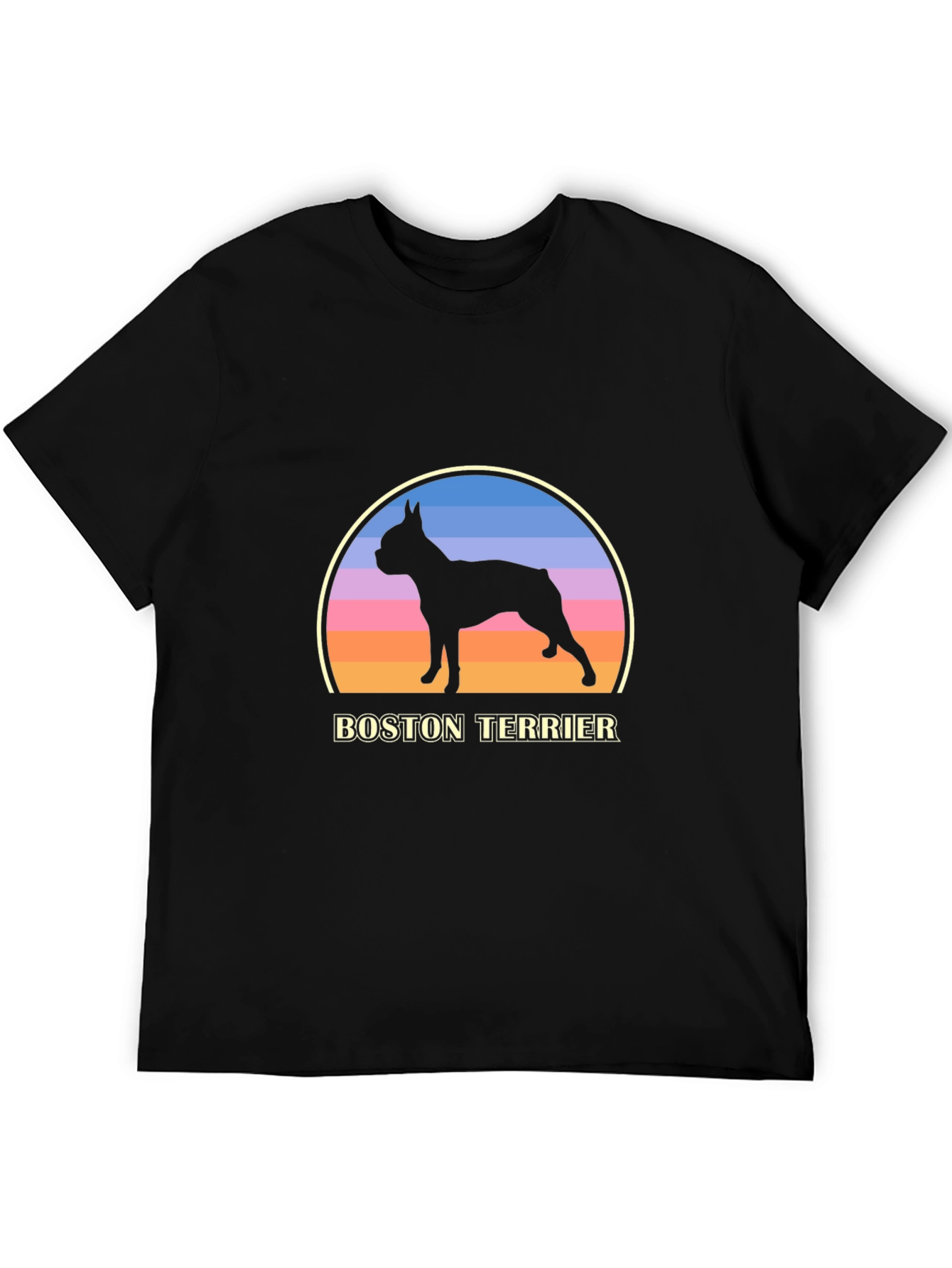 Boston Terrier Sunset T-Shirt – Retro Dog Lover Graphic Tee