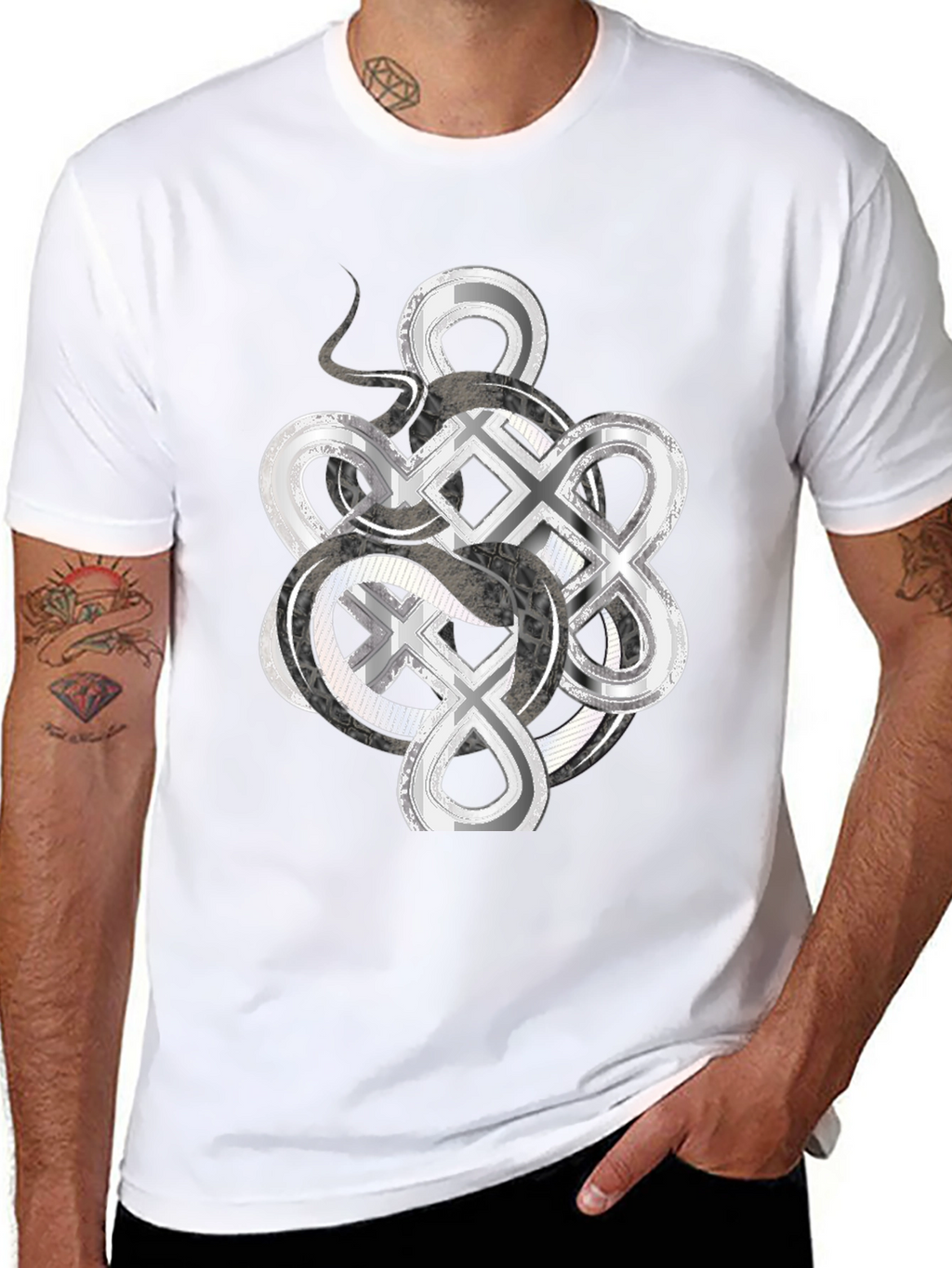 Infinity Knot Graphic Tee - Mens Black T-Shirt