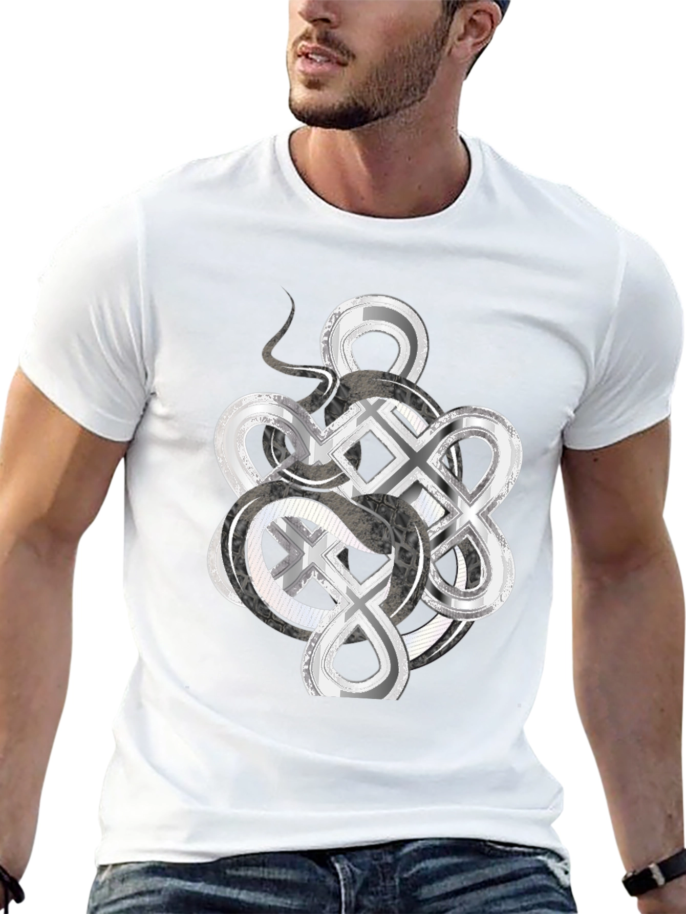 Infinity Knot Graphic Tee - Mens Black T-Shirt