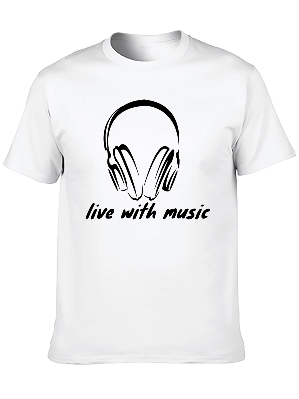 Live with Music - Black Graphic Tee