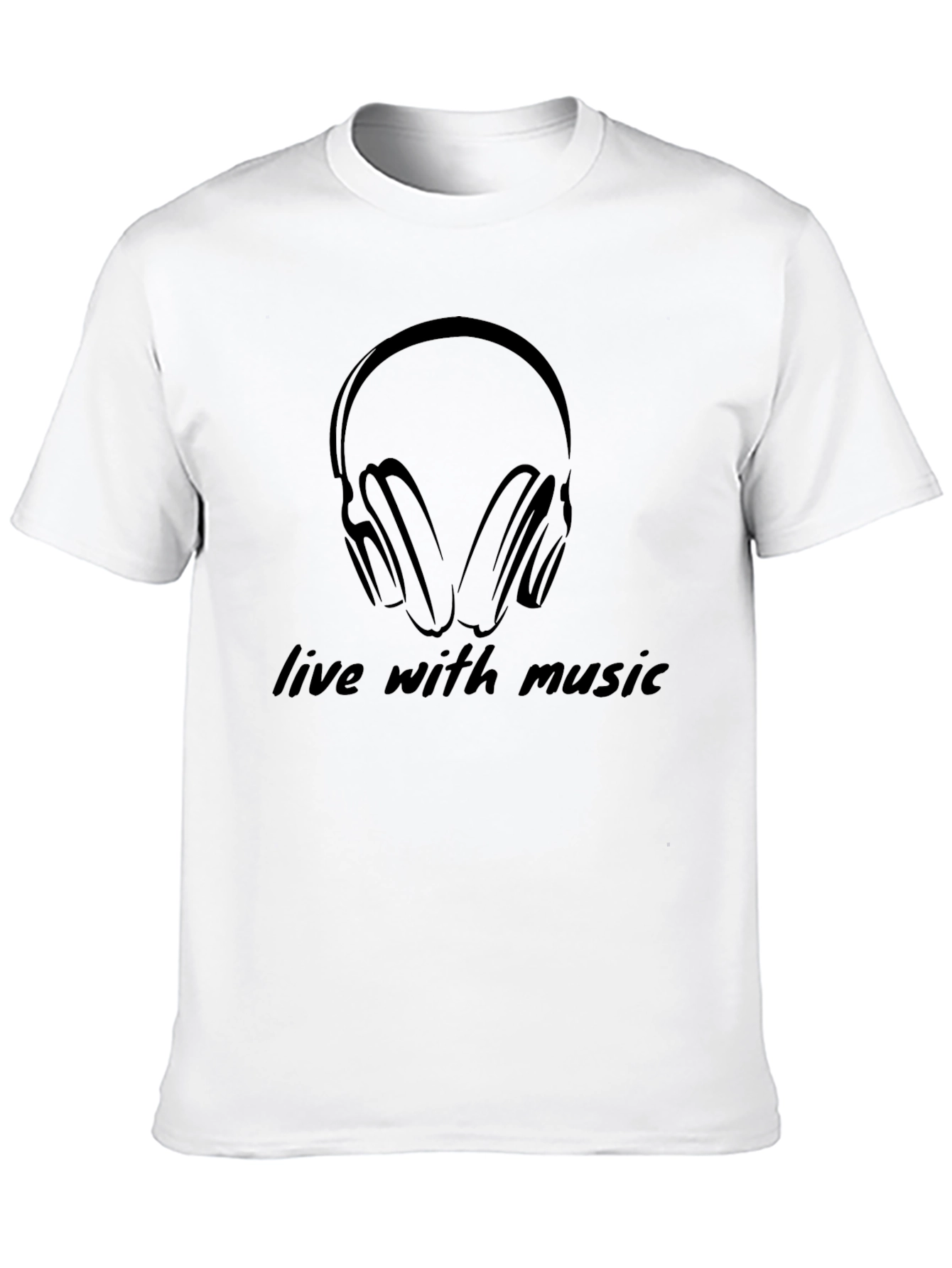Live with Music - Black Graphic Tee