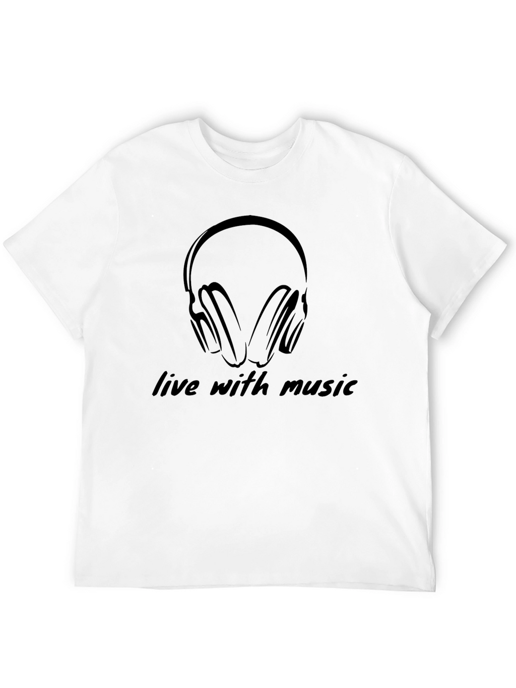 Live with Music - Black Graphic Tee