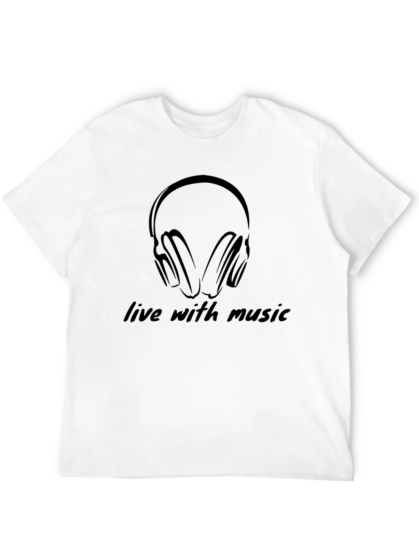 Live with Music - Black Graphic Tee