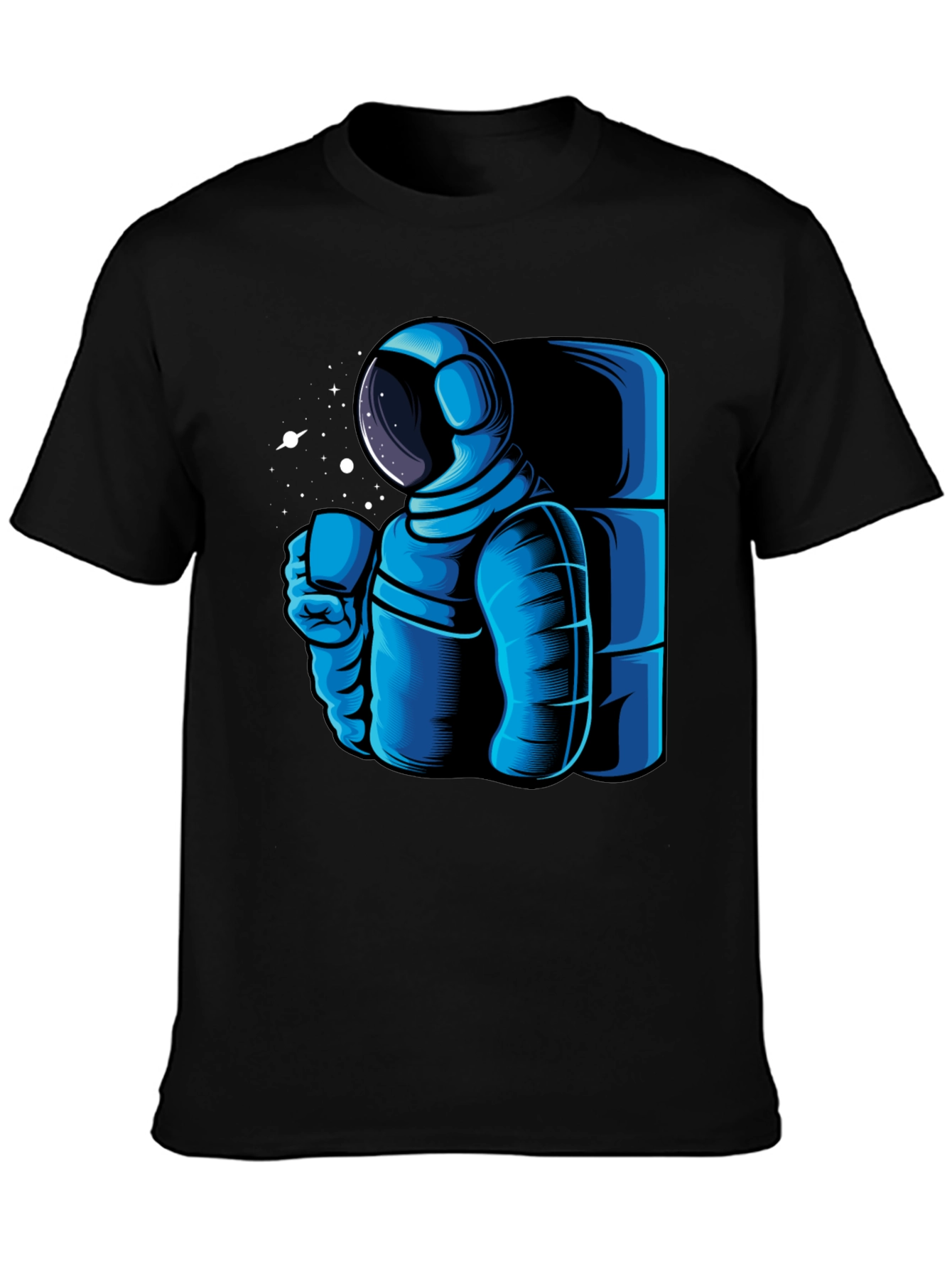 Astronaut Coffee Black T-Shirt - Space Lovers Tee