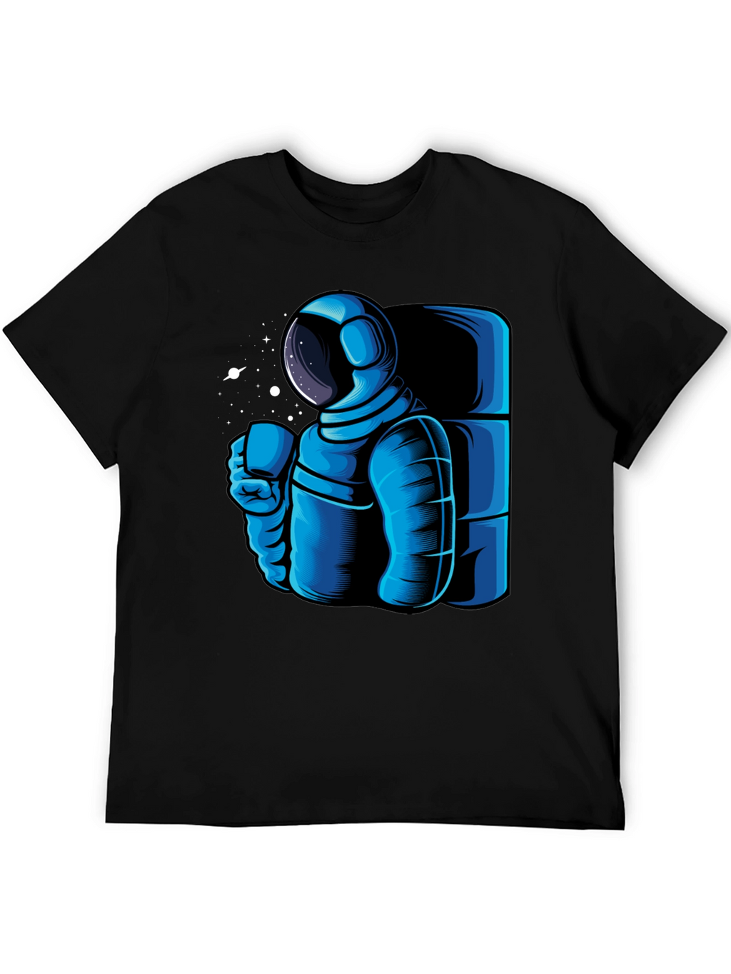 Astronaut Coffee Black T-Shirt - Space Lovers Tee