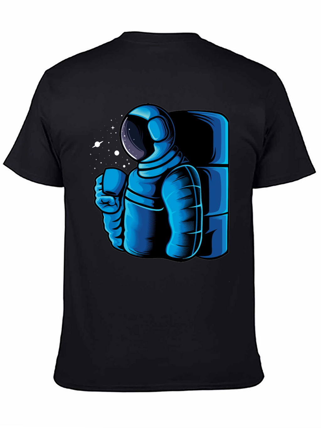 Astronaut Coffee Black T-Shirt - Space Lovers Tee