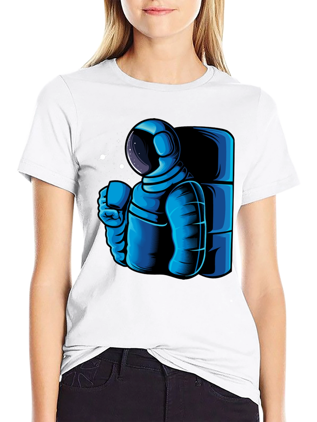 Astronaut Coffee Black T-Shirt - Space Lovers Tee