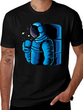 Astronaut Coffee Black T-Shirt - Space Lovers Tee