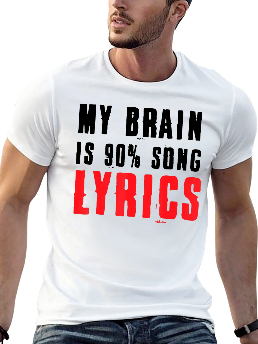 My Brain is 90% Song Lyrics T-Shirt