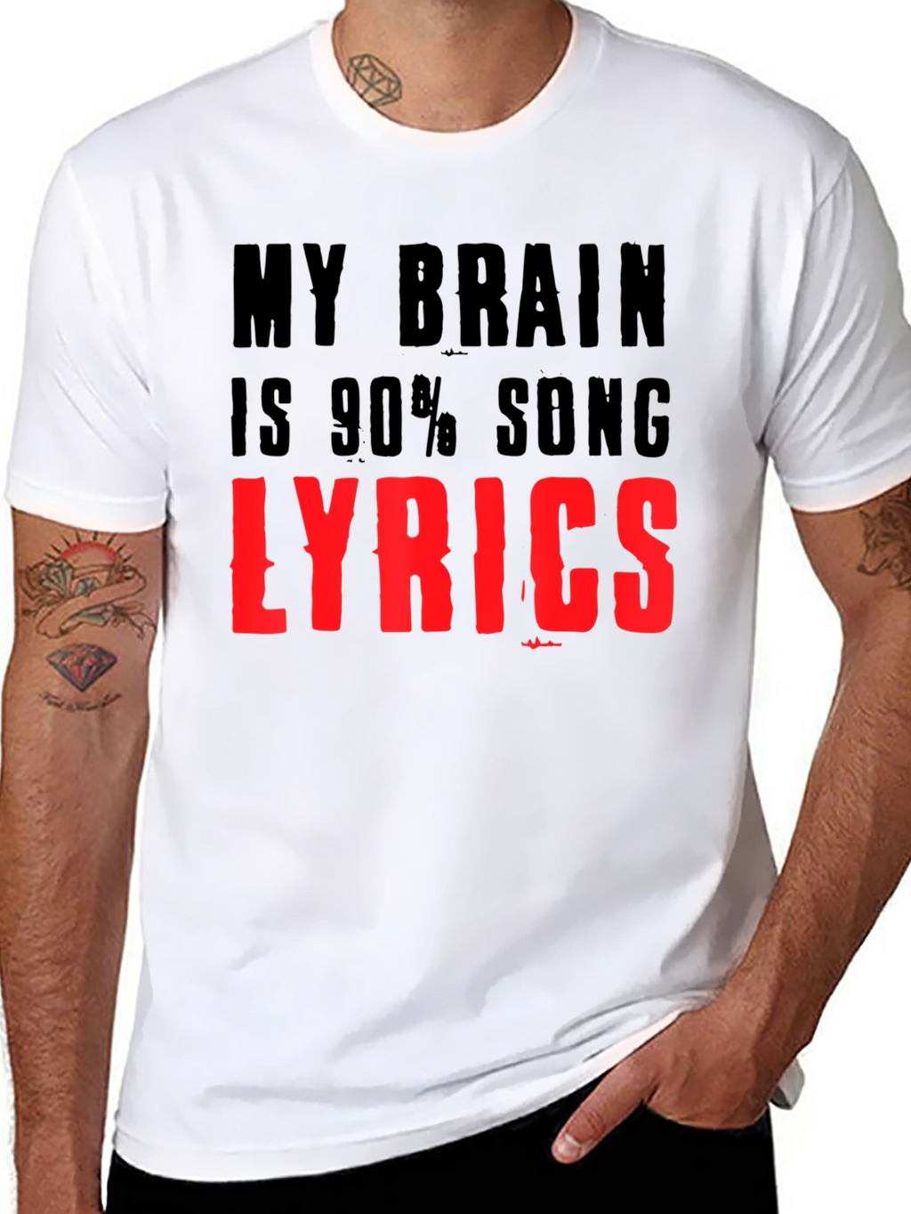 My Brain is 90% Song Lyrics T-Shirt