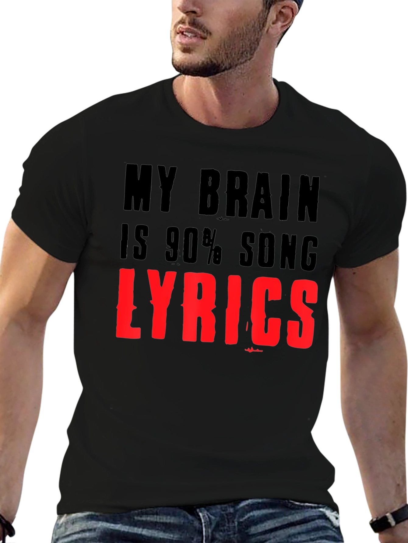 My Brain is 90% Song Lyrics T-Shirt