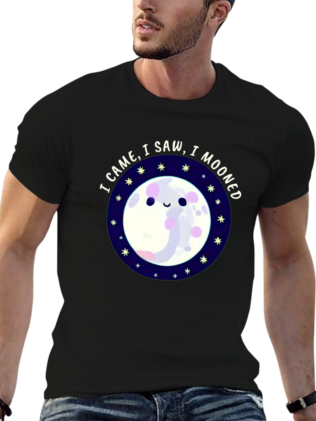 I Came I Saw I Mooned Black T-Shirt