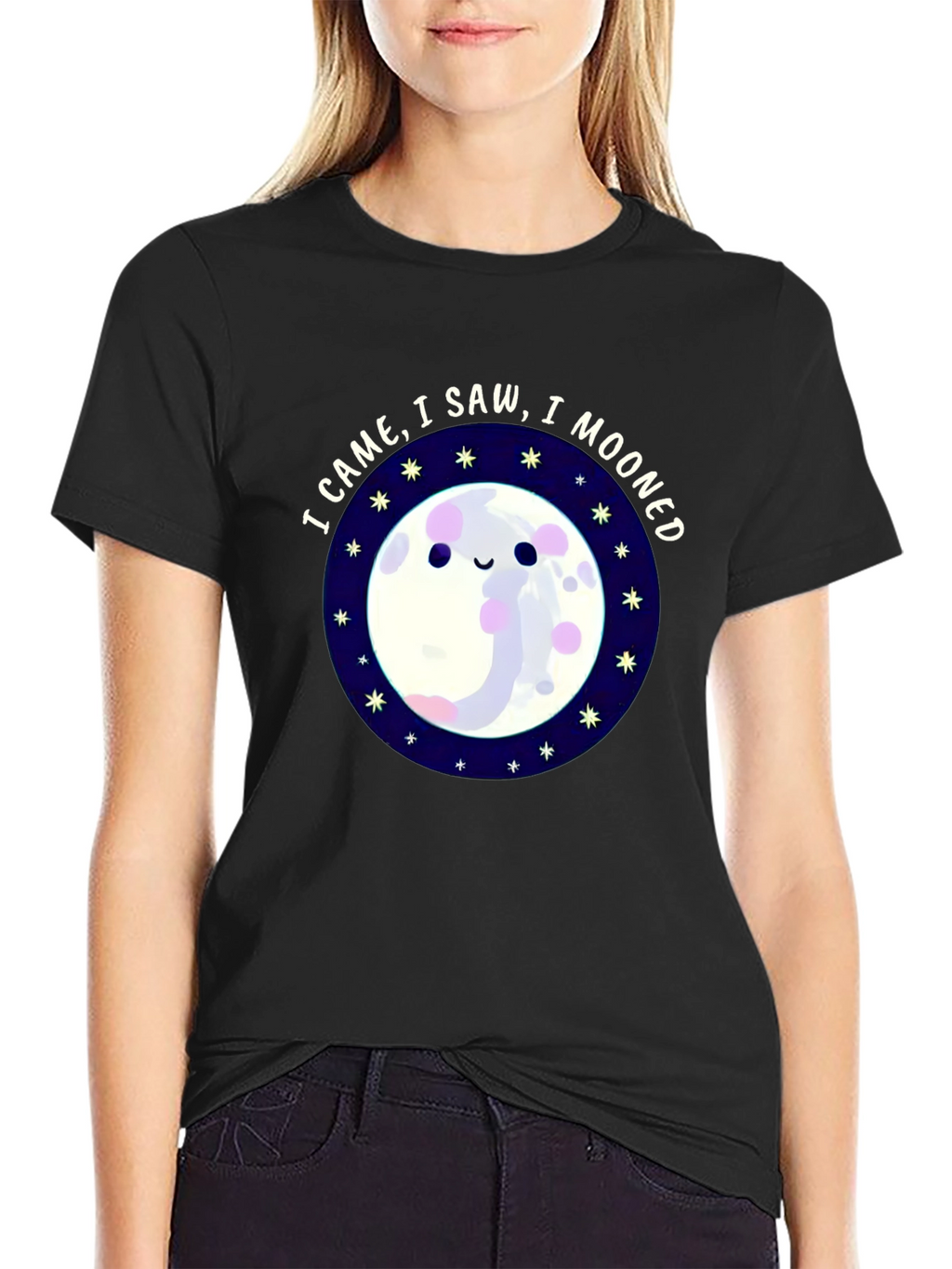 I Came I Saw I Mooned Black T-Shirt