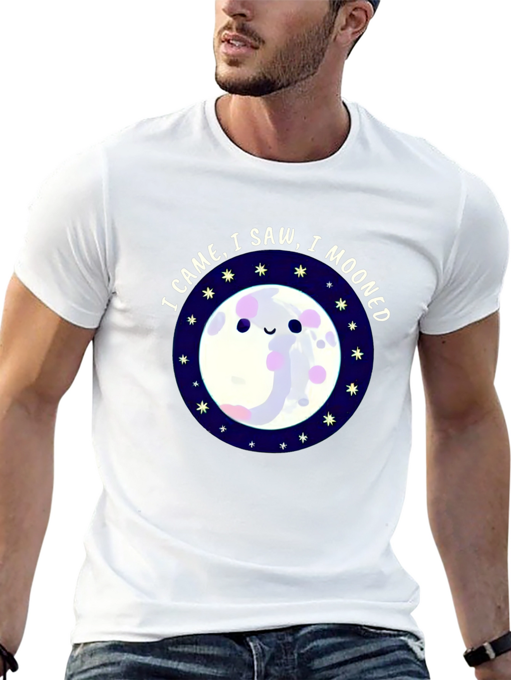 I Came I Saw I Mooned Black T-Shirt
