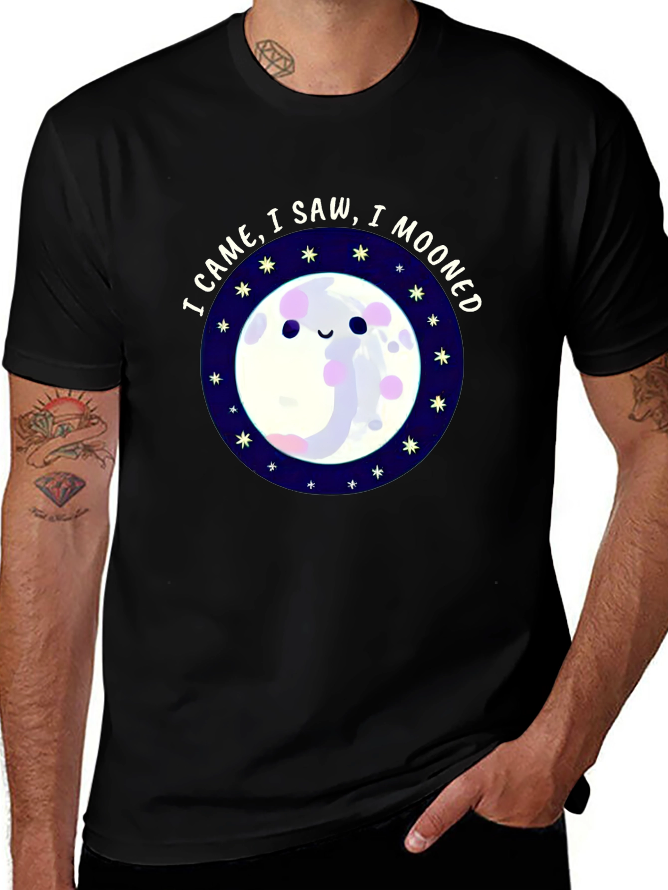 I Came I Saw I Mooned Black T-Shirt