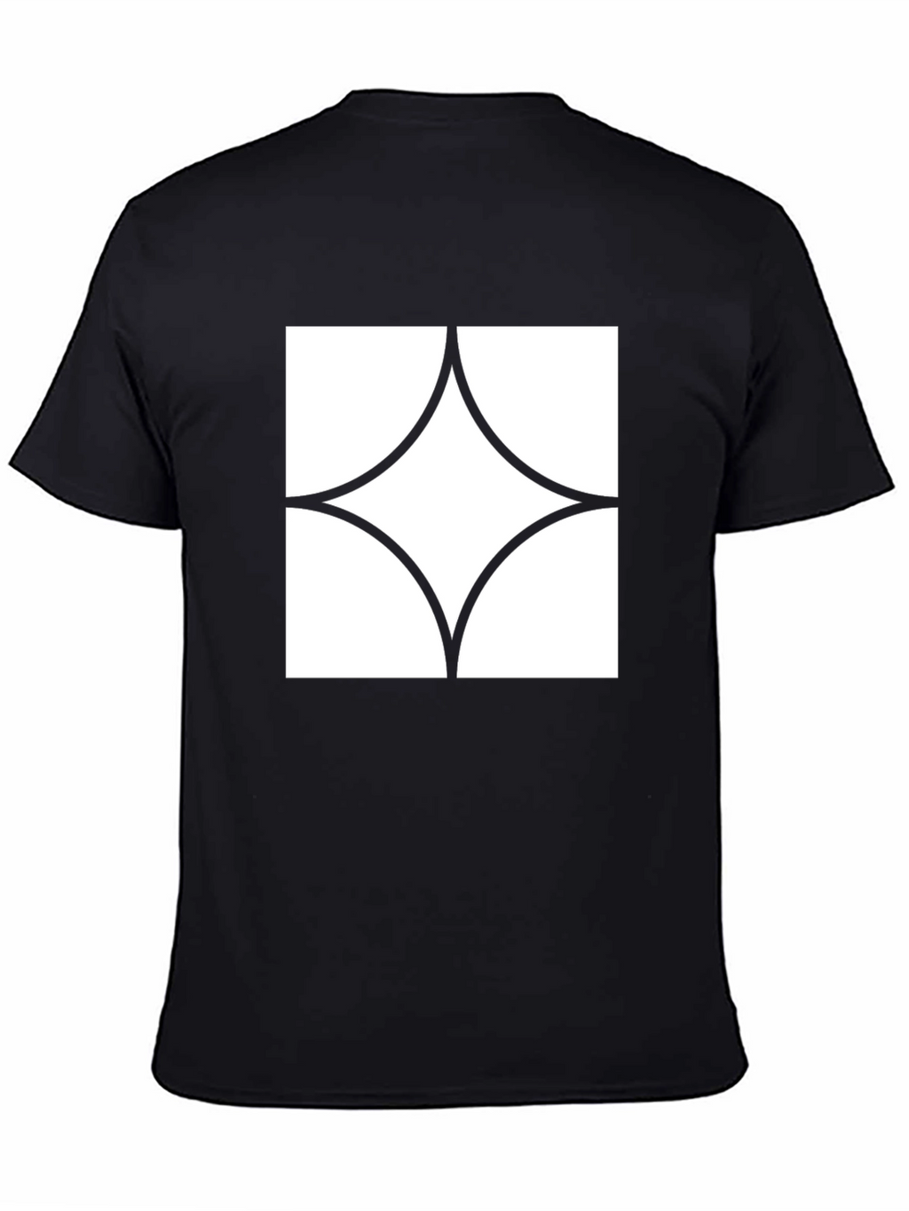 Modern Graphic Tee - Black with White Diamond Design