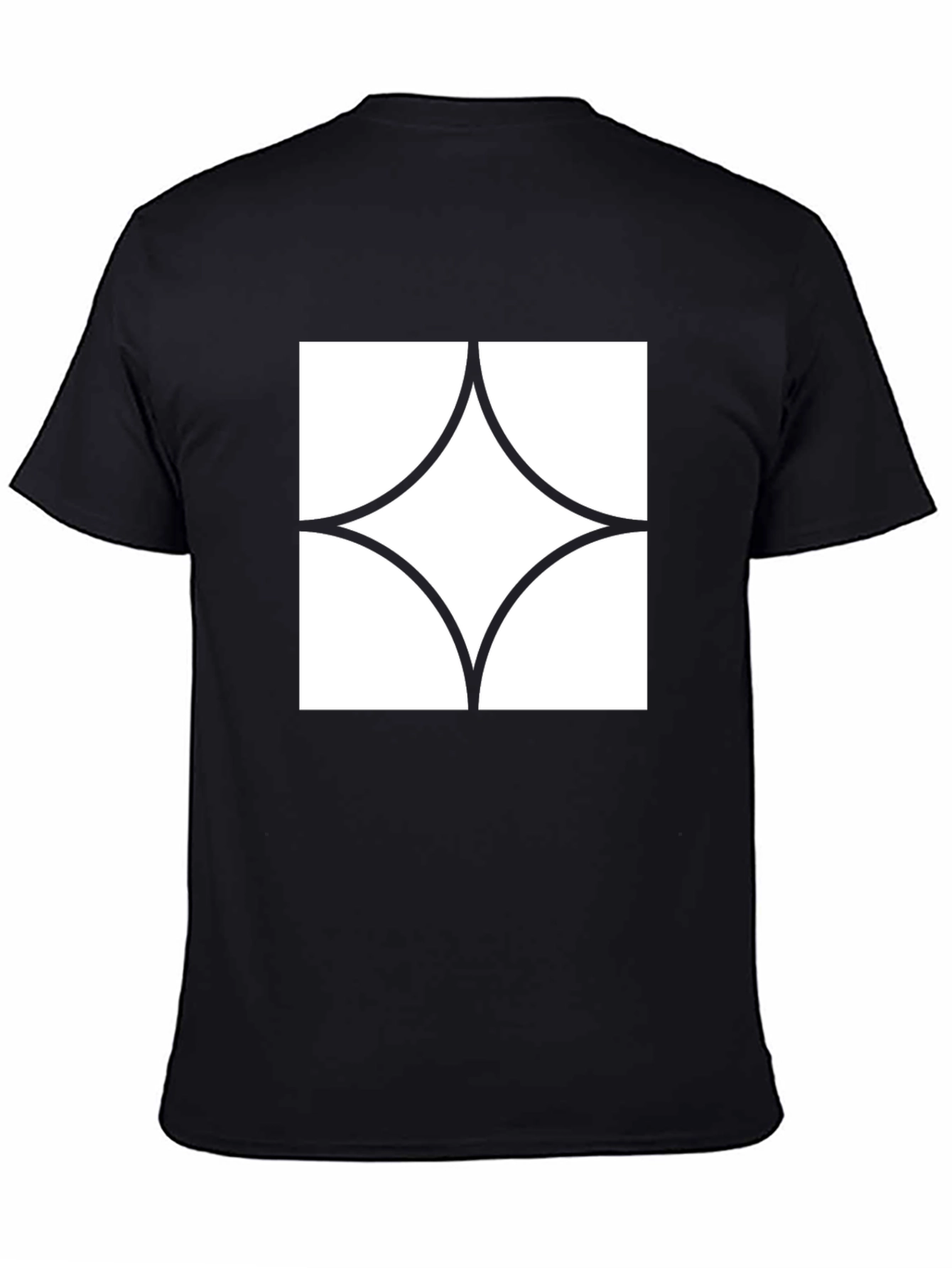 Modern Graphic Tee - Black with White Diamond Design