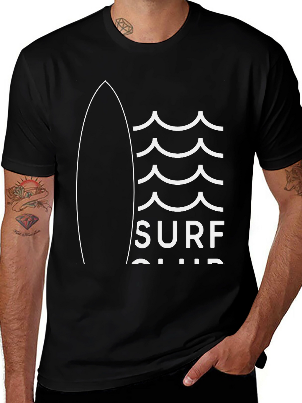 Surf Club Graphic T-Shirt | Cool Black Tee